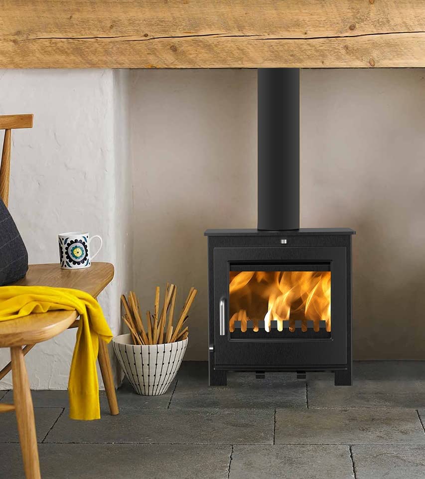 EEK A Kleiner Kaminofen K05, Externe Zuluft, Holz&Kohle + dauerbrandf. – 4,6/6,2 kW Baumarkt