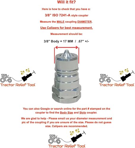 Miniatura 3 de 3/8" 7241-A La herramienta de liberación de alivio de descompresión de presión de acoplamiento rápido hidráulico original 3/8 pulgadas 7241-A tamaño