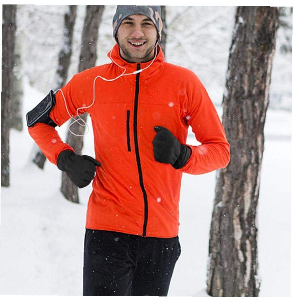 Gants antidérapants Chauds d'hiver Gants en Tricot Thermique imperméables Gants à écran Tactile pour Le Cyclisme Ski Running Sports de Plein air Escalade Noir L