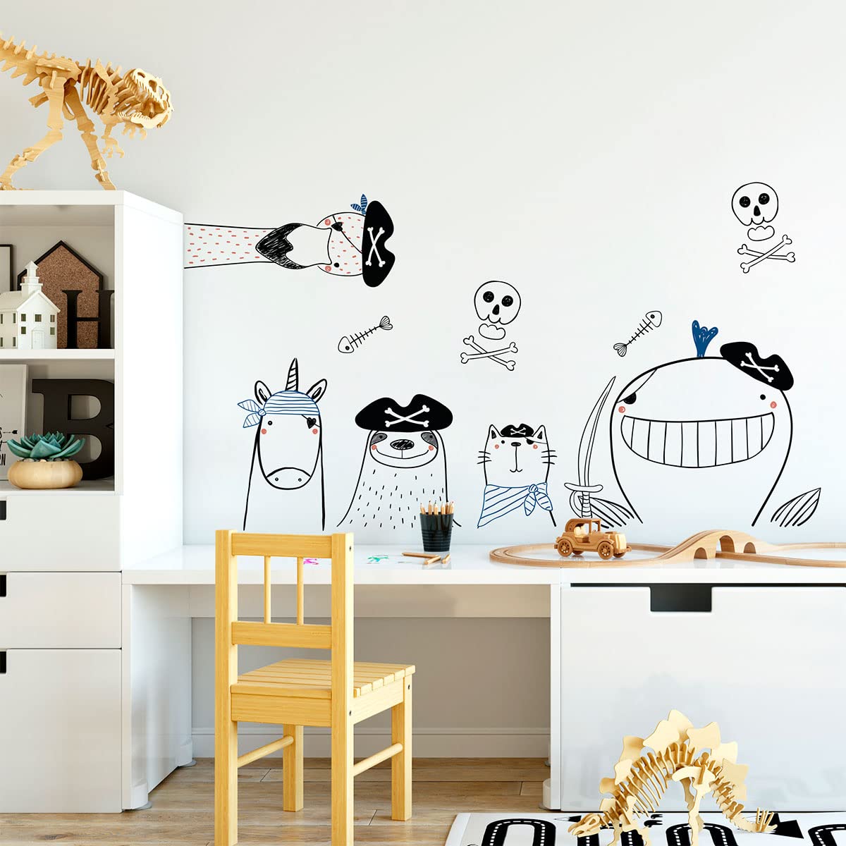 Children's Wall Stickers - Baby Room Decoration - Children's Bedroom Wall Sticker - Pirates Animals at Sea - H60 x L90 cm - Image 2