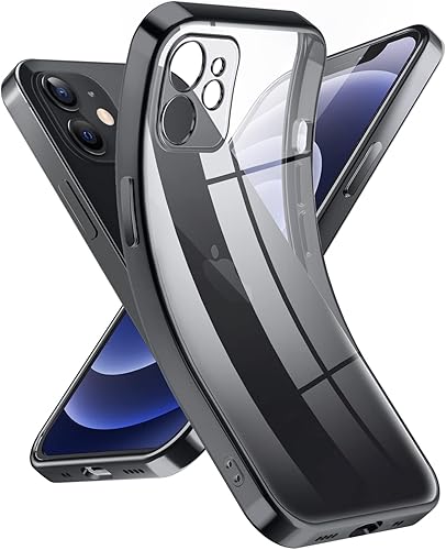 Supdeal Funda transparente para iPhone 12 Mini, No amarilla Protección de cámara Prueba de caída de grado militar, transparente, a prueba de golpes,