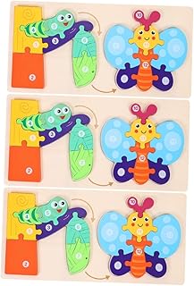 ibasenice 3 Conjuntos De Quebra-Cabeça Brinquedos Infantis Quebra-Cabeças De Madeira Para Crianças Brinquedo De Quebra-Cabeças Brinquedo Cognitivo Crescente Animal Quebra-Cabeça Brinquedo