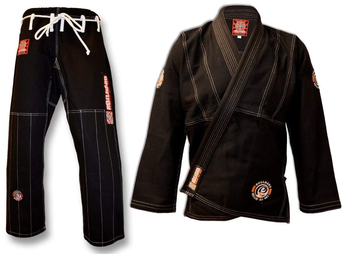 ROLL HARD BRAND Brazilian Jiu Jitsu Kimonos - Black (A2)