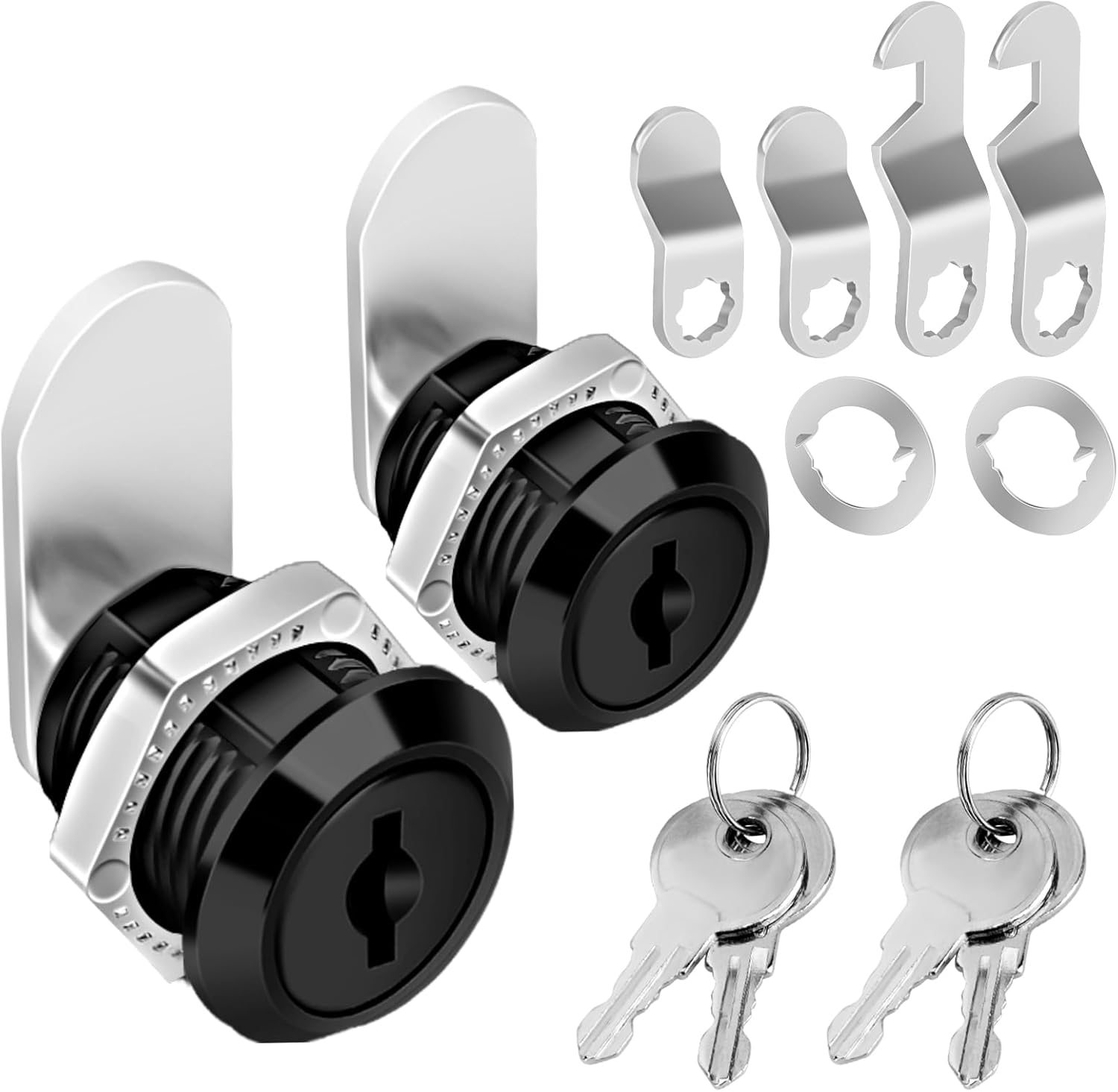 Pertinel Cam Locks Lock Keyed Alike, Black Finish 5/8'' (Length