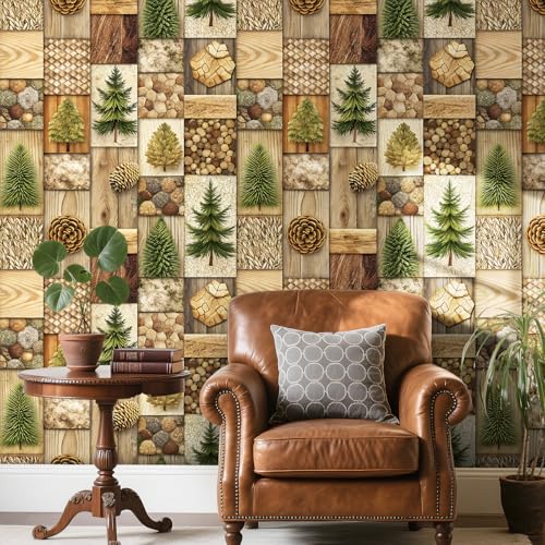 Papier peint patchwork rustique au design nordique exclusif pour une finition soignée - 7