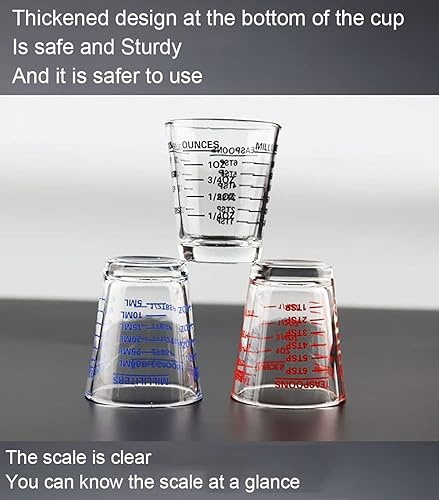 Miniatura 6 de Vasos de chupito medidor, vaso de chupito de espresso, vaso de vino líquido pesado, paquete de 2 unidades de 26 mediciones incrementales, 1 oz, 6