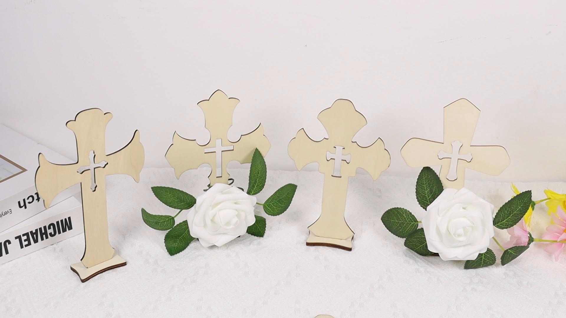 3 Crocifissi Da Parete In Legno - Decorazione Religiosa Per Casa O Regalo - Foto 13