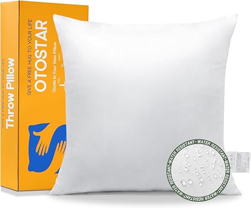 Miniatura 9 de OTOSTAR Inserto de almohadas impermeables, 20 x 20 pulgadas, relleno de almohada decorativa para exteriores, suave y esponjoso, relleno de cojín