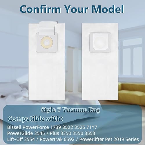 Miniatura 4 de Paquete de 15 bolsas de repuesto para aspiradora Bissell PowerForce 1739 3522 3525 3545 3550 3554 6592 Series, repuesto # 32120