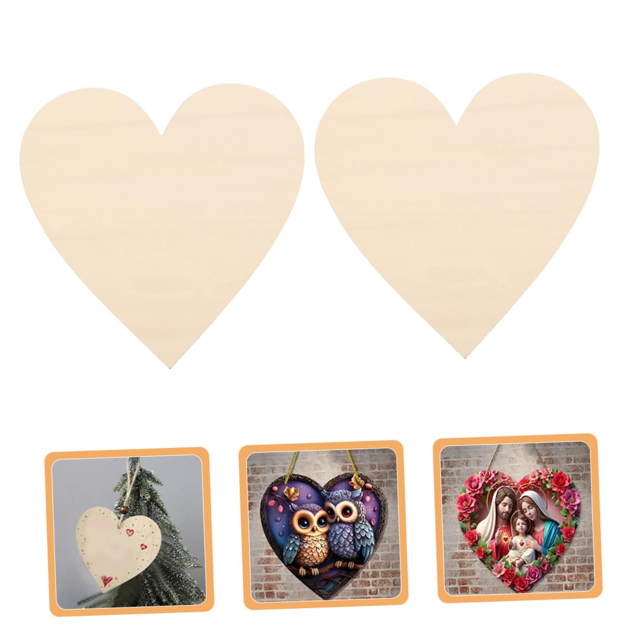 Cuori di Legno Grezzi per Artigianato 30 Pezzi, Beige | Forma a Cuore, per Decorazione Casa e Festa, Set da 30 Elementi, Uso Versatile