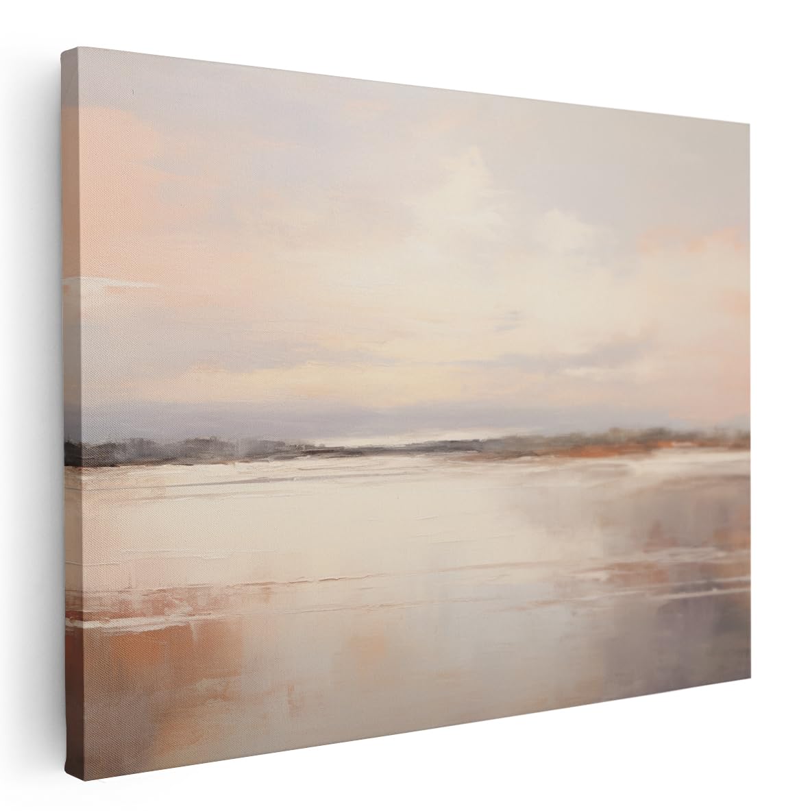 Artaza Leinwand Bilder Meer - 80x60 cm - Wanddeko Landschaftsbilder - Wandbilder Deko Wohnzimmer - Sonnenuntergang