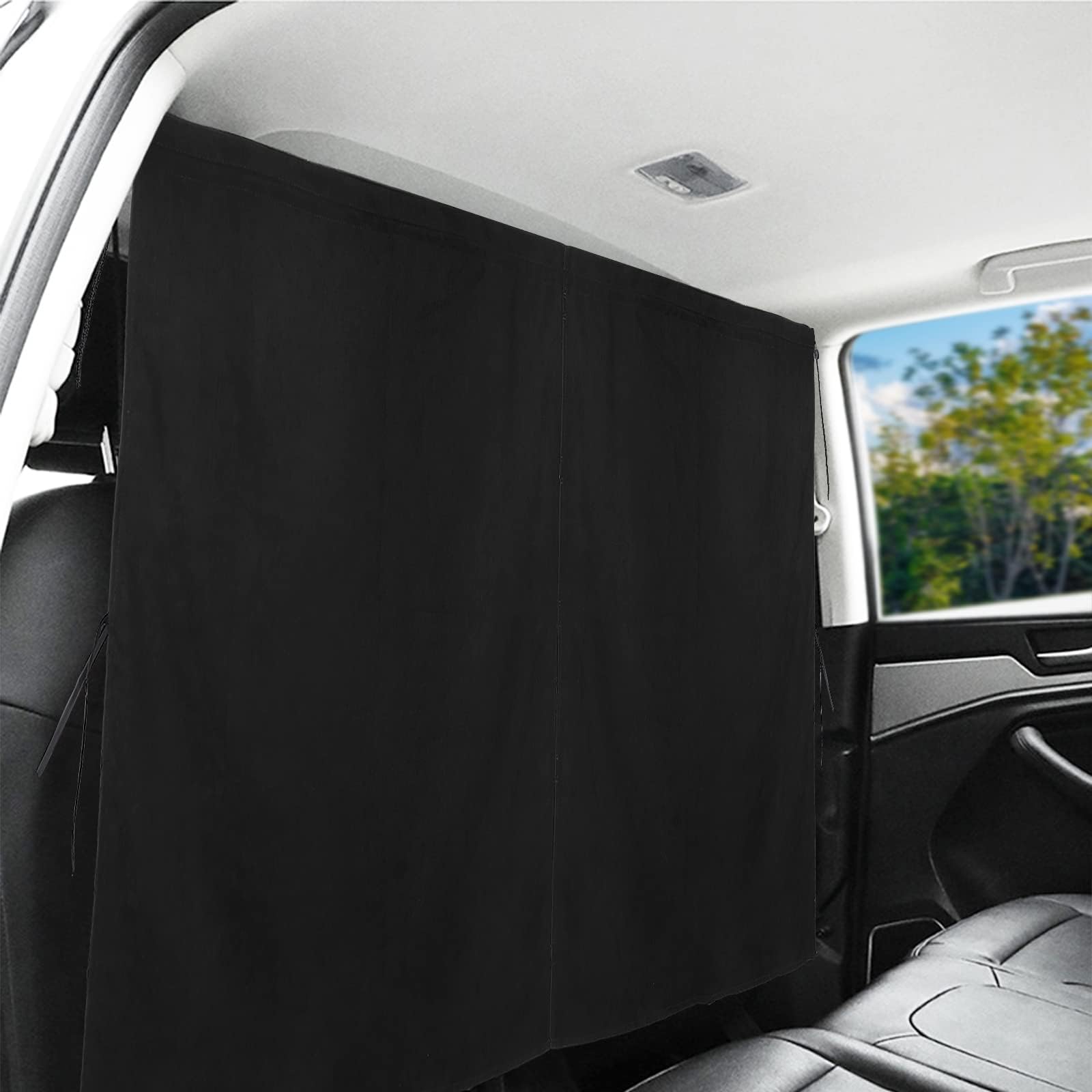 ZATOOTO Campervan Car Divider Privacy Curtains (56 * 33inch) Suede Fabric Blackout Front Rear Side Window Covers Sun Shades,Removable Magnetic Van Car Camping Curtains (Black)