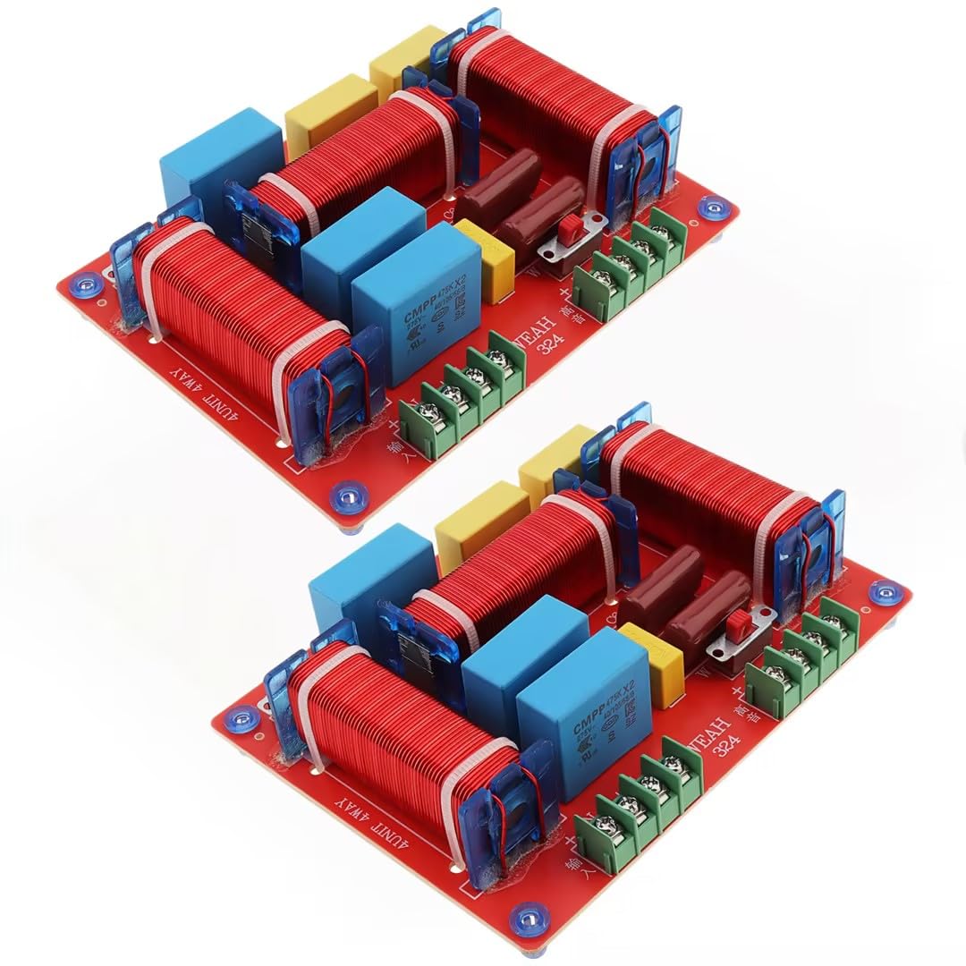 Lot de 2 croisements à 3 voies pour haut-parleur, 400 W réglable 4-8 Ohm, 3 voies, un séparateur haute et deux basses fréquences, crossover de haut-parleur HiFi
