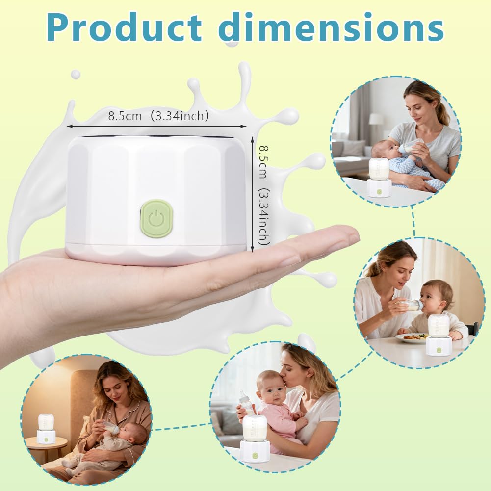 Vicloon Flaschenwärmer, Scaldalatte Portatile Rapido in 3 Minuti con 4 Temperature Selezionabili, Scaldabiberon Ricaricabile, a Prova di Perdite, Latte Artificiale, Acqua
