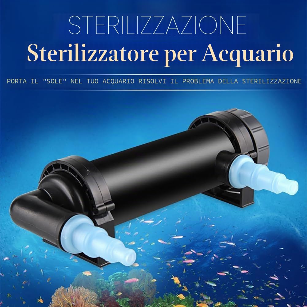 Lampada sterilizzatrice UV, 5W-36W Acquario Lampada sterilizzatrice a Luce UV Detergente per Acqua, Acquario Sterilizzazione Domestica con Luce UV Ultravioletta per Acquario,36w