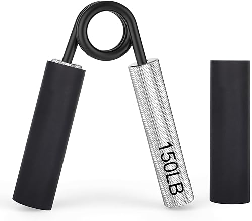 Entrenador de fuerza de agarre, fortalecedor de agarre de mano de metal de 150 libras, ejercitador de antebrazo antideslizante y resistente, agarre