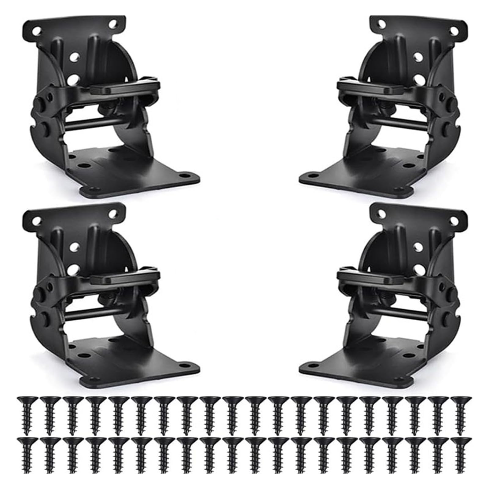 Cbtyacvlp 4Pcs With Screws 90 Degree Right Angle Thickened Self-Locking Foldable Hinge For Table Stool Coffee Table Furniture(4Pcs With Screws)