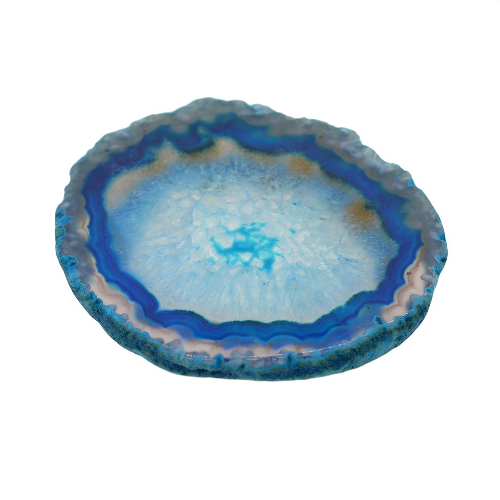 Tranche D'agate Quartz Cristal - 60-80 Mm De Diamètre, 5-6 Mm D'épaisseur, Vert, Pour Bijoux Ou Décoration