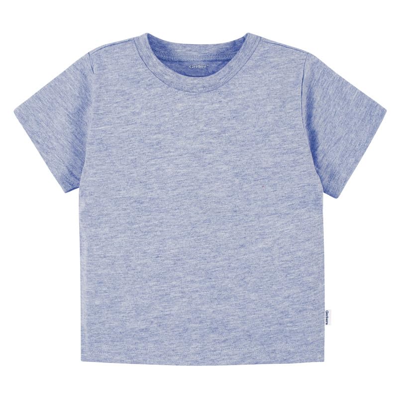 Image of Gerber Baby & Toddler 5-Pack Solid Short Sleeve T-Shirts Jersey 160 GSM