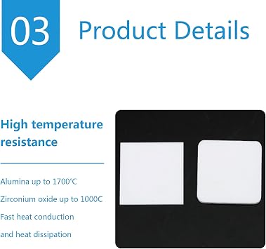 Alumina Ceramic Plate Insulating Alumina Ceramic Sheet for Manufacturing Parts, Thickness 3mm,Side Length:125mm