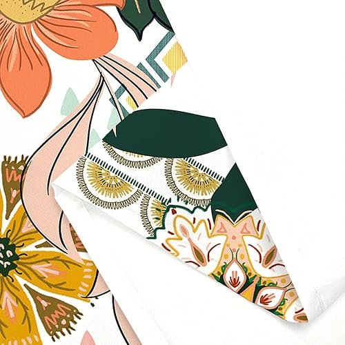 Miniatura 6 de Cortina de ducha floral bohemia, abstracta de mediados de siglo, decoración bohemia, cortinas de baño, flores botánicas, hojas tropicales, tela