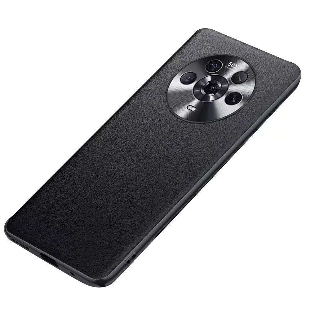 MOTIM Phone Case Compatible for HUAWEI Honor Magic 4/4Pro Premium PU Leather Heat Shockproof Dust Proof Anti-Fingerprint Cover (Honor Magic 4 Pro, Black)