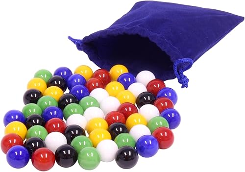 AmishToyBox.com Bolsa de 60 canicas de vidrio para damas chinas, 5/8" (16mm) de diámetro