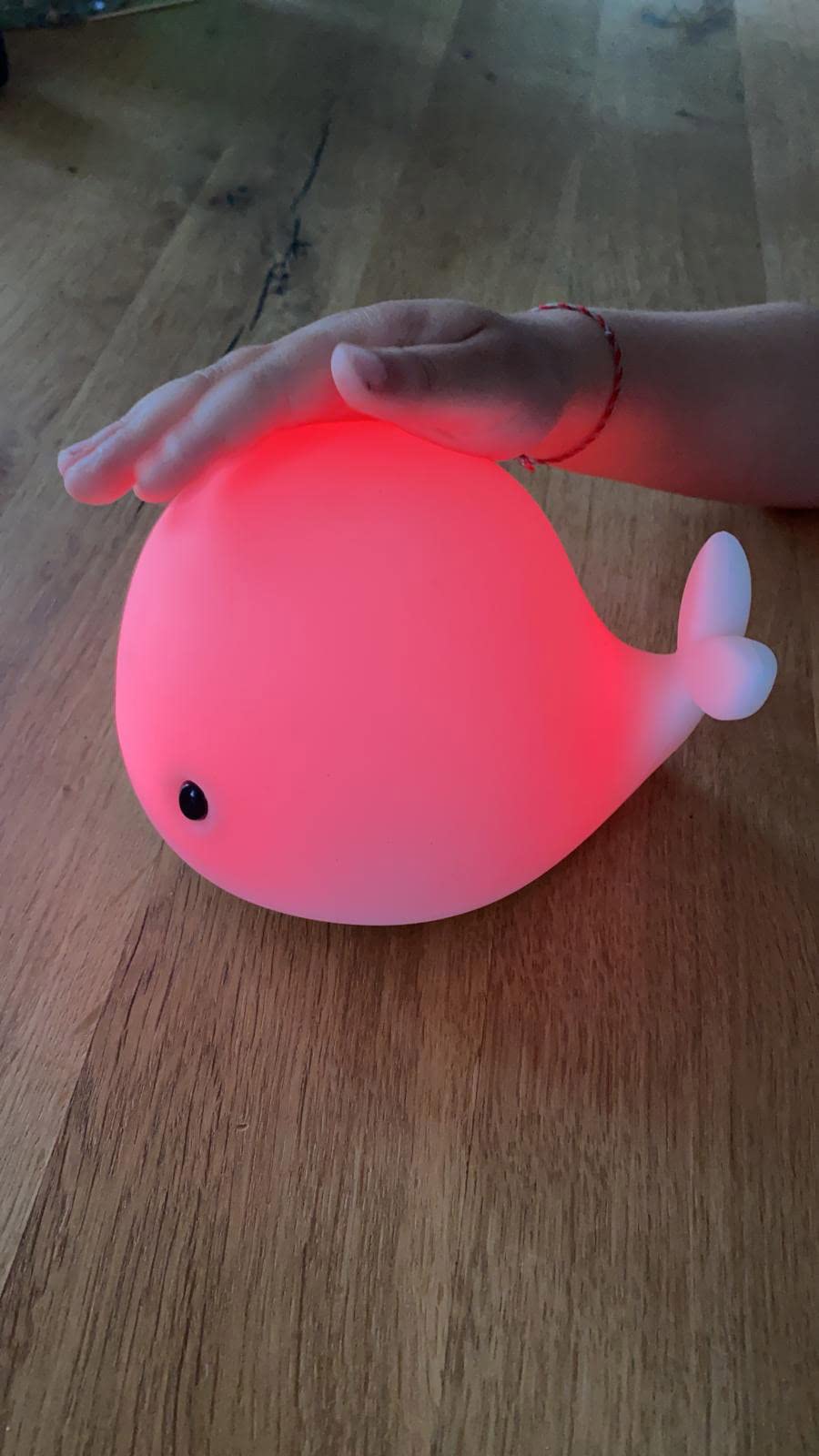 X4-LIFE Lampka nocna LED wieloryb z akumulatorem | 7 różnych kolorów z timerem | w zestawie akumulator i kabel micro USB | łatwa obsługa dla dzieci
