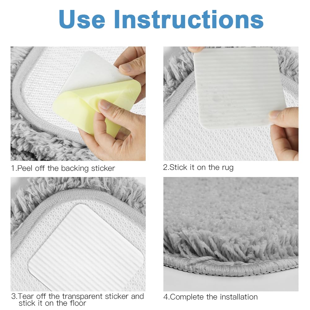 Antiscivolo Per Tappeti - 16 Pezzi 10x10 Cm, Riutilizzabili E Lavabili, Bianco - Foto 7