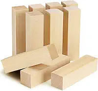 Pacote com 10 blocos de talhar madeira de tília 10 x 2,5 x 2,5 cm, blocos de escultura de madeira inacabada para esculpir e branquear, iniciantes, especialistas