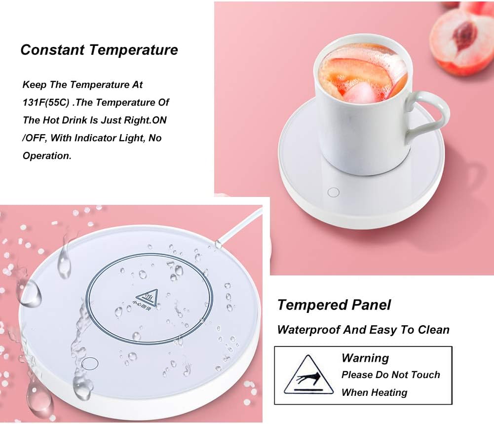 Mug Warmer, Cup Warmer, Smart Coffee Warmer, Coffee Mug Warmer for Desk, Desktop Heated Coffee and Tea, Electric Cup Beverage Warmer Plate, Best Gift Beverage Warmer Plate