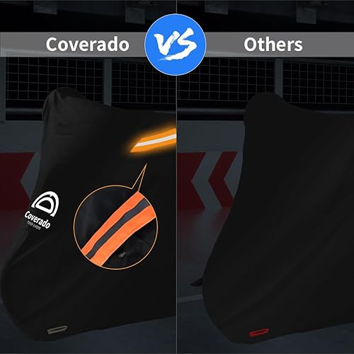 Miniatura 9 de Funda para Motocicleta para Todas las Estaciones Funda Impermeable para Scooter con Orificios para Candado y Tela Interior Ignífuga, Cubierta de