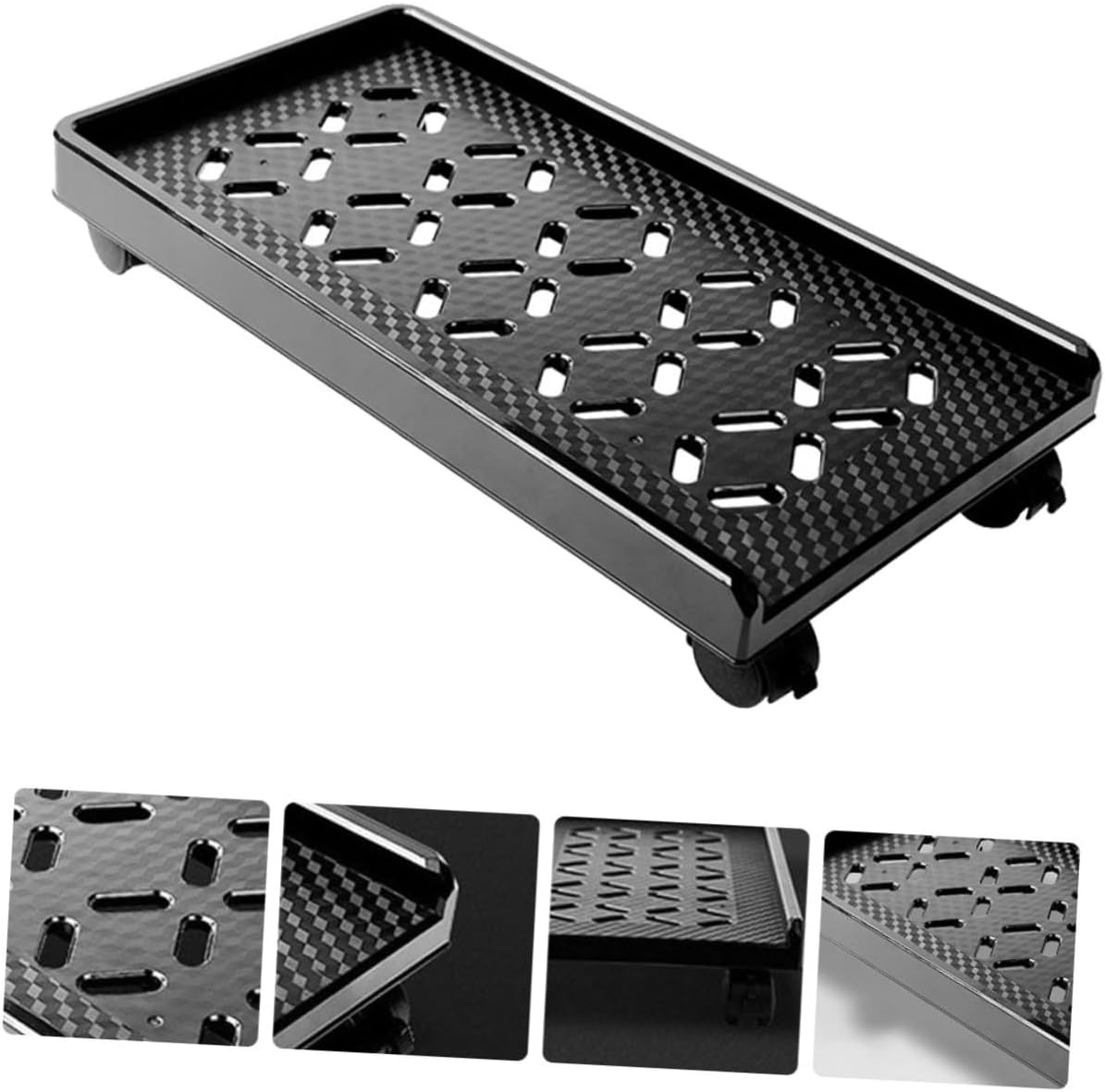 Mobile CPU Stand with Locking Casters Computer Tower Holder for Home and Office Use Features Thermal Hollow Design and Smooth Edges for Safety