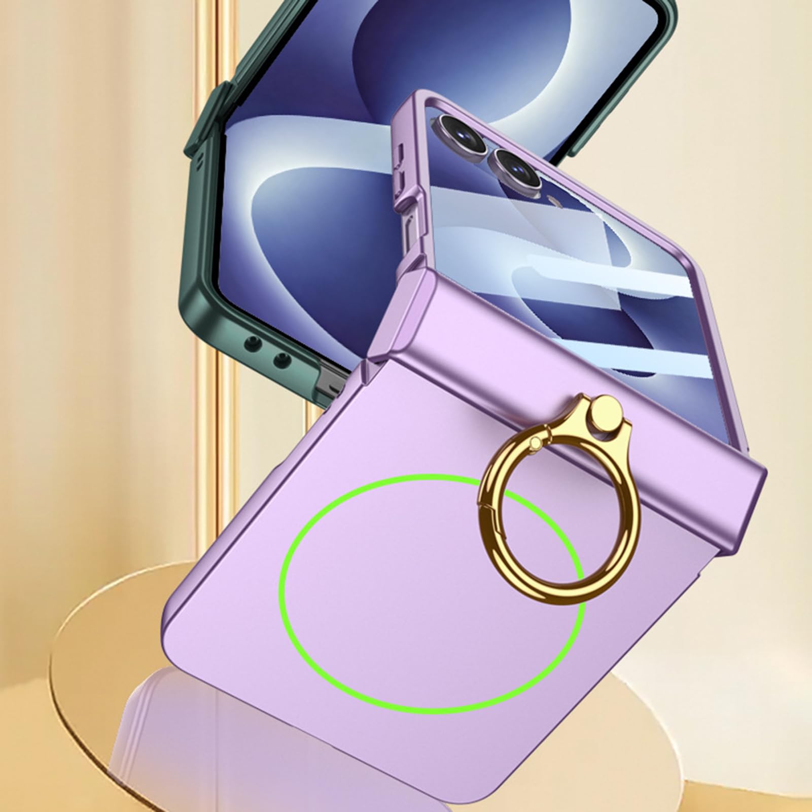 Etui na zamek błyskawiczny do Samsung Galaxy Z Flip 8, folia ochronna na mały ekran, powlekany pierścień