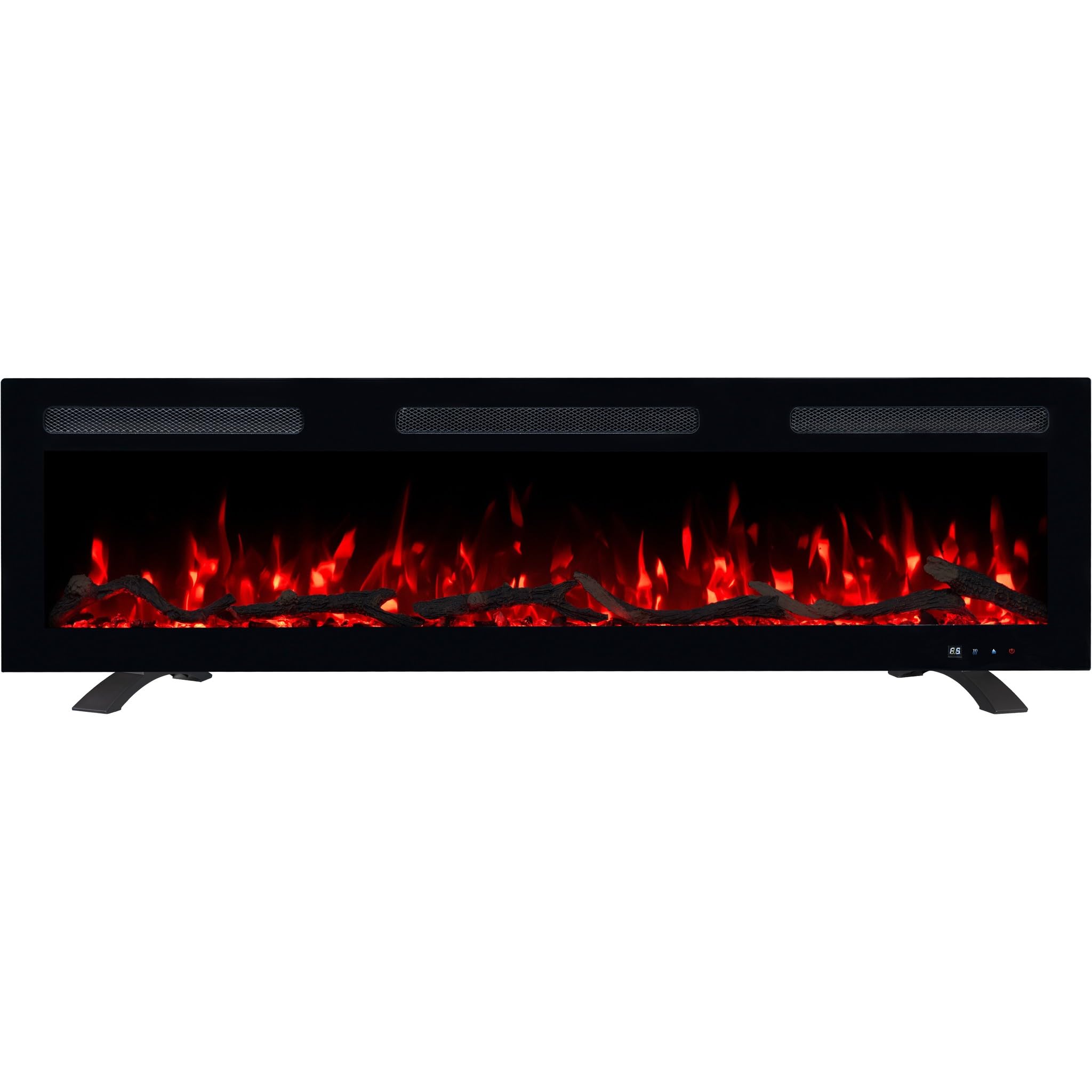 Kominek elektryczny Emotion Flame Monarch 127 - ogień premium - na ścianę i do zabudowy - 127x13x35 cm - kominek LED z grzaniem 900/1800 W