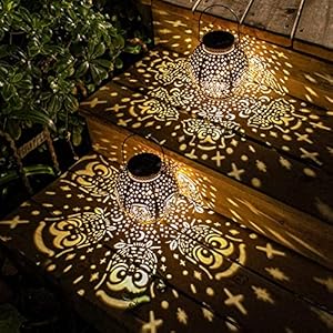 Solar Lanterns Outdoor Waterproof Garden Decorative Lights Owl Hanging Solar Lanterns for Patio, Table, Pathway, Balcony, Lawn, Yard Decor 2 Pack