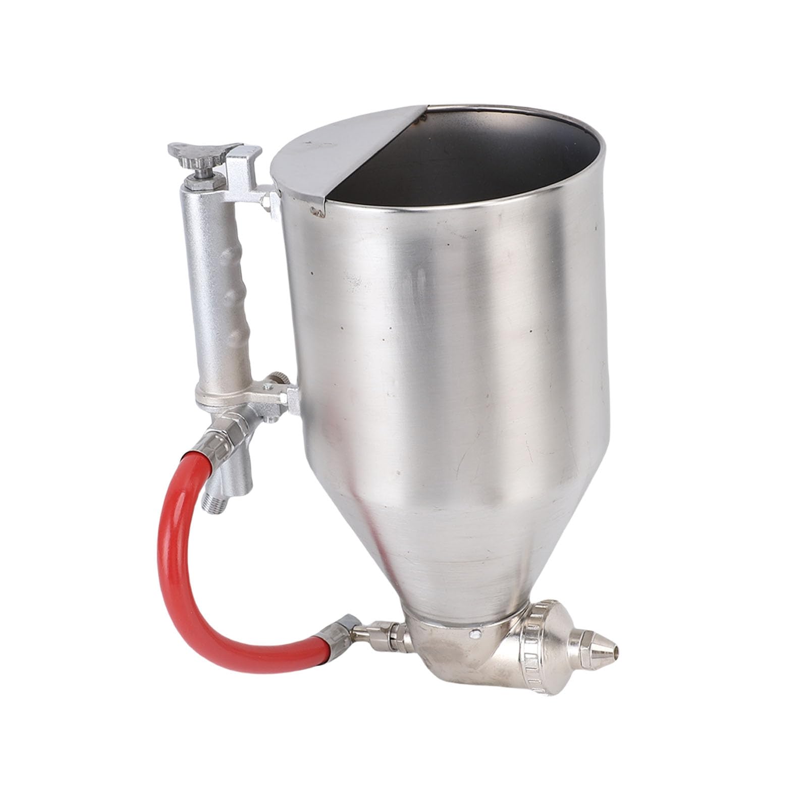 Topiky Pulvérisateur de Mortier de Ciment, Pistolet de Pulvérisation Pneumatique à Trémie d'air, 3,5 L, 6 Buses pour Peinture Murale Extérieure, Revêtement de Texture, Stuc, Entrée 1/4", Largeur de