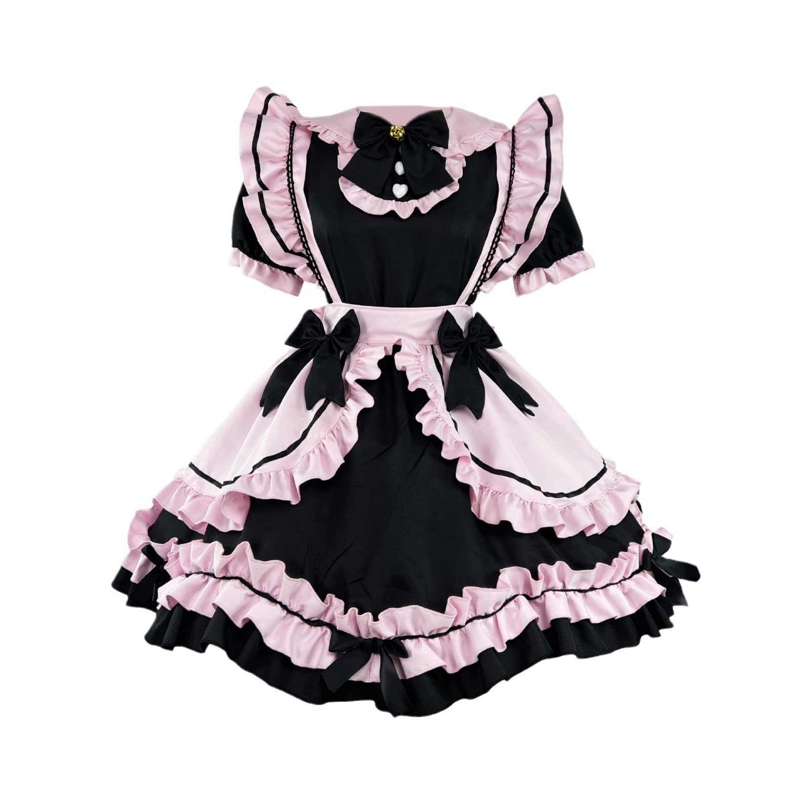 KMGDM French Maid Costume Accessorie with Apron,Headbands,Maid Dress Halloween Maid Cosplays Costumes