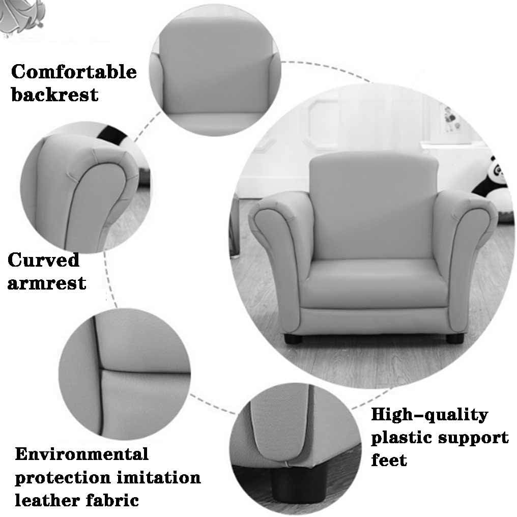 Couch Mini Single Study Sofa Chairs for Boys and Girls’ Bedrooms, Amusement Park Simple Rest Imitation Leather Armchairs, Easy to Clean (Color : Dark Pink, Size : 45 * 48 * 61cm)