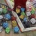 CiaraQ Polyhedral Dice with 5 Pouches, 5 Sets of Retro Dice for MTG DND Board Games, 35 Pieces