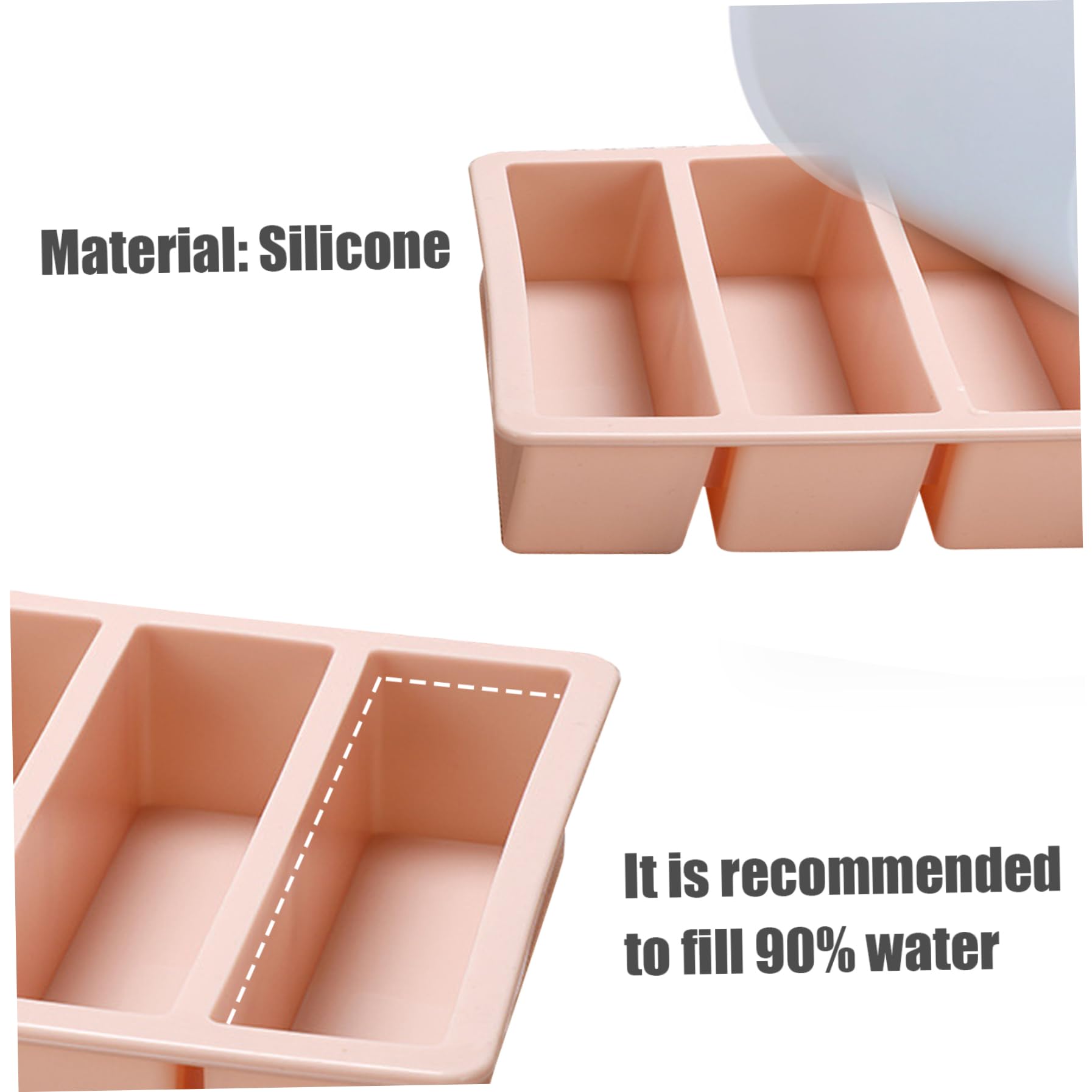 Lot De 2 Moules De Congélation En Silicone Pour Soupe Avec Couvercle, Grands Bacs à Glaçons De 1 Tasse Et 2 Tasses Pour La Préparation Des Repas