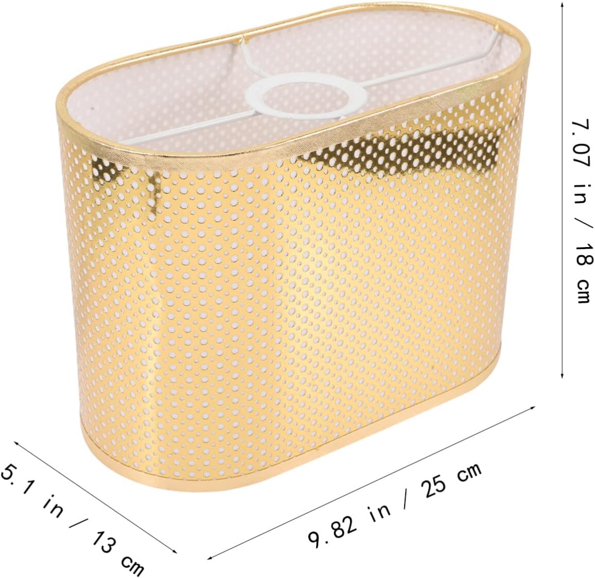 Gadpiparty Oval Lamp Shade Small Table Lamp Shade Clip On Bulb Cloth Lampshade Replacement Light Cover Accessories for Floor Pendant Chandelier Hanging Light Golden