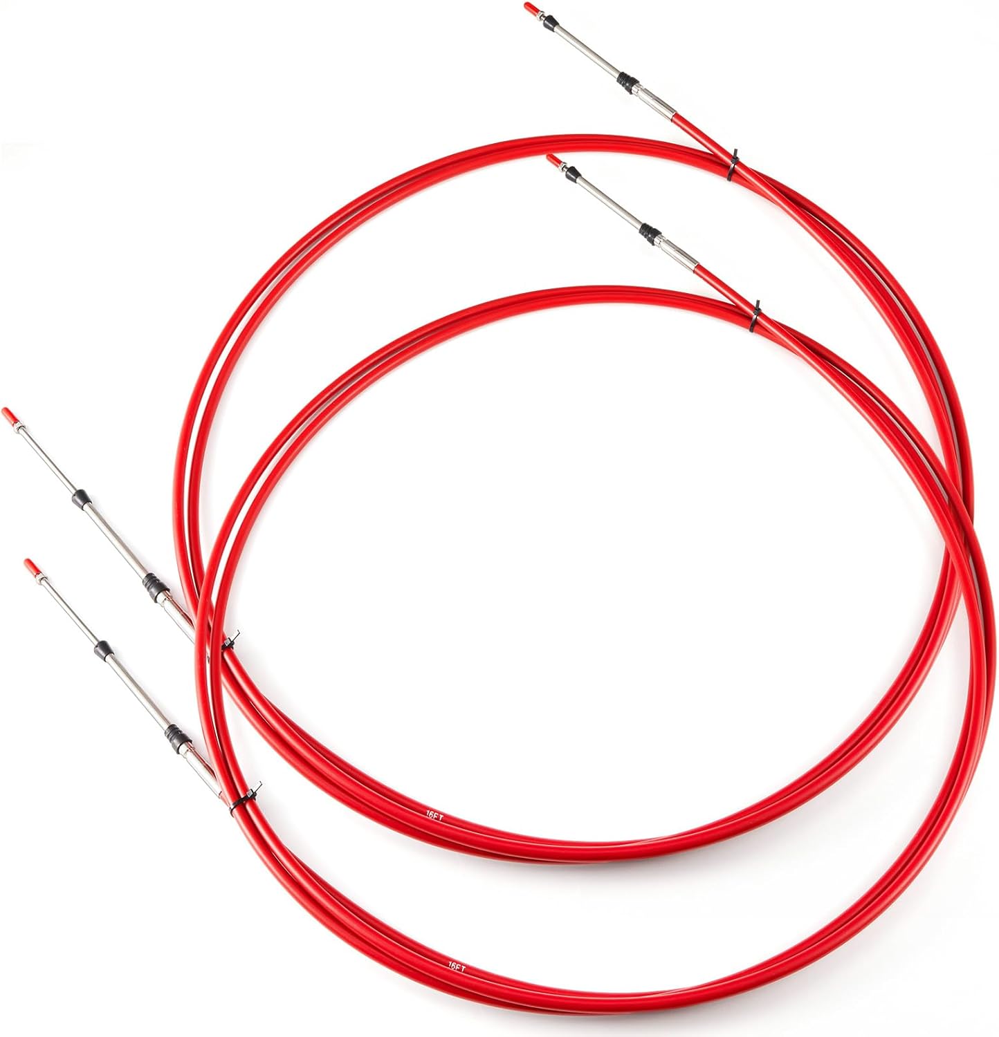 2 Pcs 16ft Boat Throttle Cables 33C Marine Shift Control Box Cable for Outboard Engine Boat Motor Steering System Red