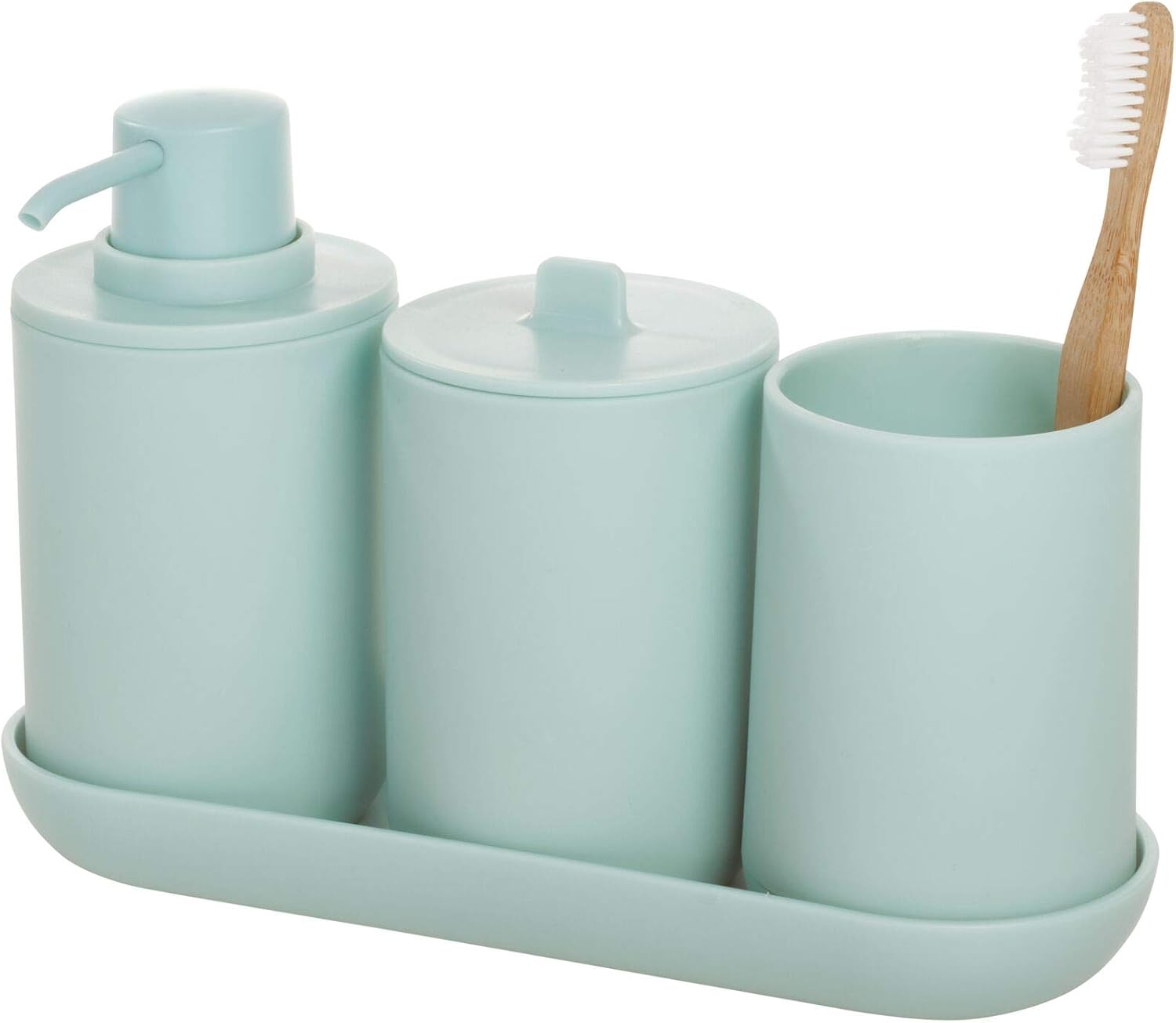 iDesign Cade Bathroom Accessories, Soft Aqua