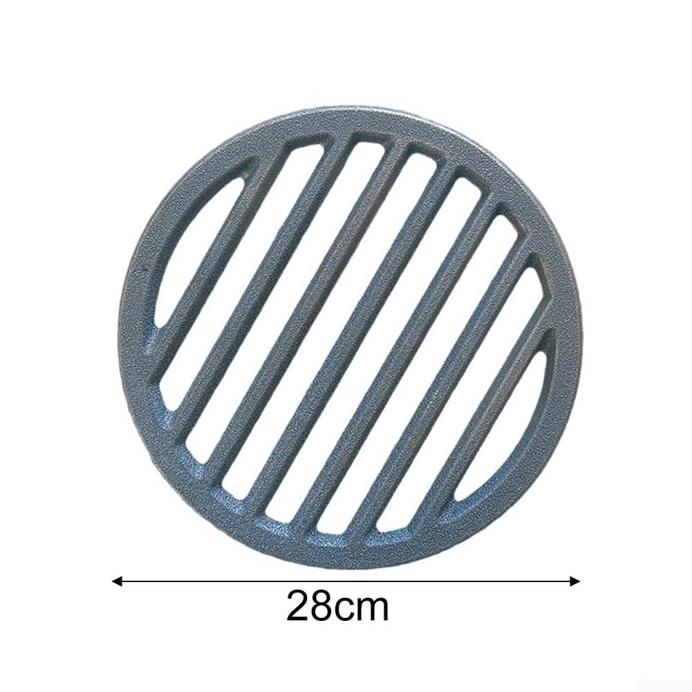 Griglia per camino, rotonda, in ghisa, di ricambio, modellata, griglia per forno a ponte, resistente alle alte temperature, per stufa a legna da ardere (28 cm)