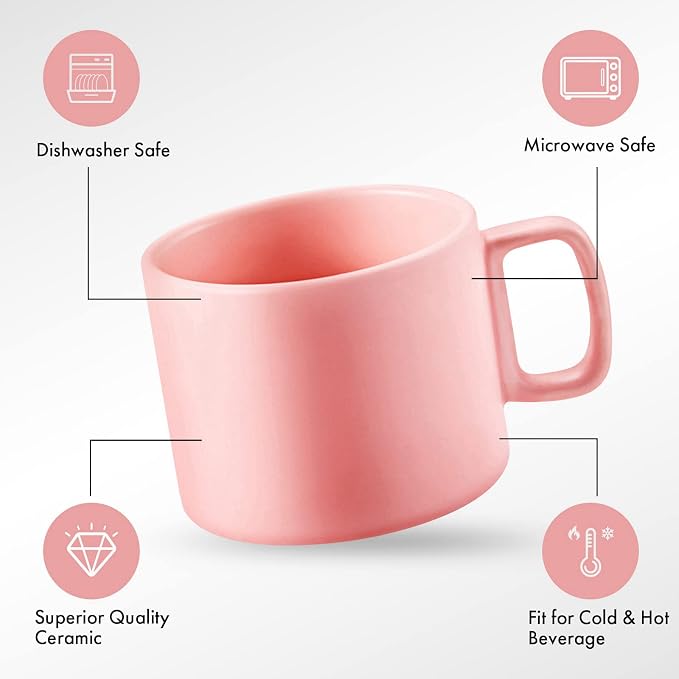 Taza de café VOBAGA 11 oz con fondo plano para oficina y hogar miniatura 6