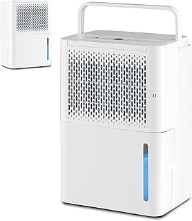 TANGZON 12L/Day Dehumidifier, 3 Modes Quiet Dehumidifiers with Digital Humidity Display, Continuous Drainage, Laundry Drying, 24H Timer, 2.1L Water Tank, Auto Off & Handle, for Home Damp Mould