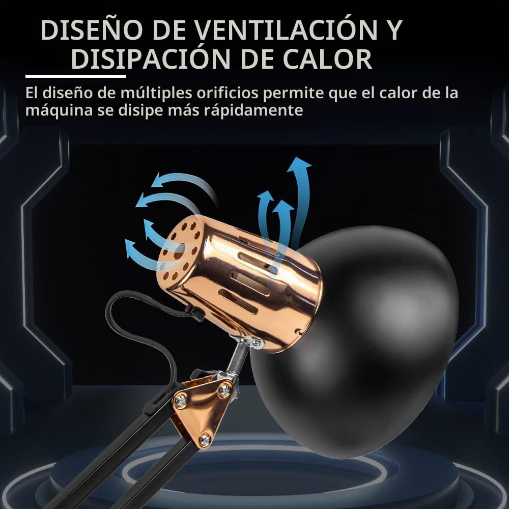 DUEBEL Lámpara de Calor para Alimentos, Calentador de Isomalt y Chocolate para Modelar, Herramienta Profesional para Confiteros, Pasteleros y Chefs (Negro y Oro Rosa)