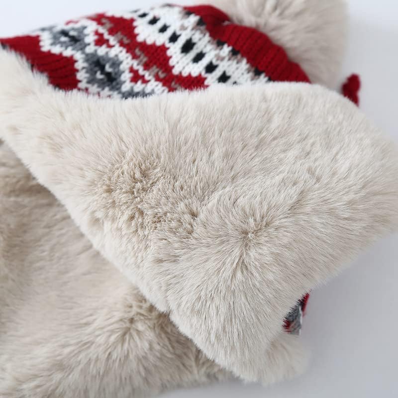 PURFUN Women Faux Fur Trapper Hat Winter Thick Thermal Knit Beanie Full Hood Cap Hunting Cycling Ski Caps Ushanka Russian Hat - Image 5