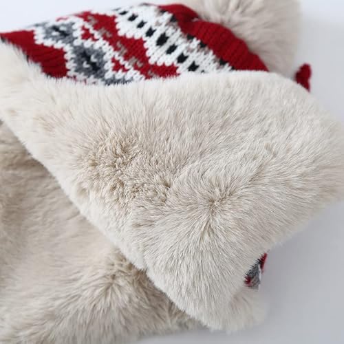 Purfun Women Teens Coldproof Knitted Trapper Hat With Thick Faux Fur Lining thumb #6